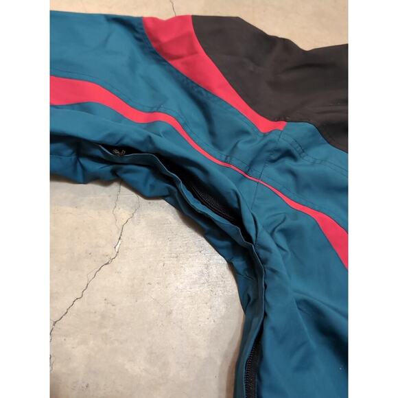 VTG 90s The North Face Ski Jacked Mens S Hooded Full Zip Green Red Black - Picture 7 of 10
